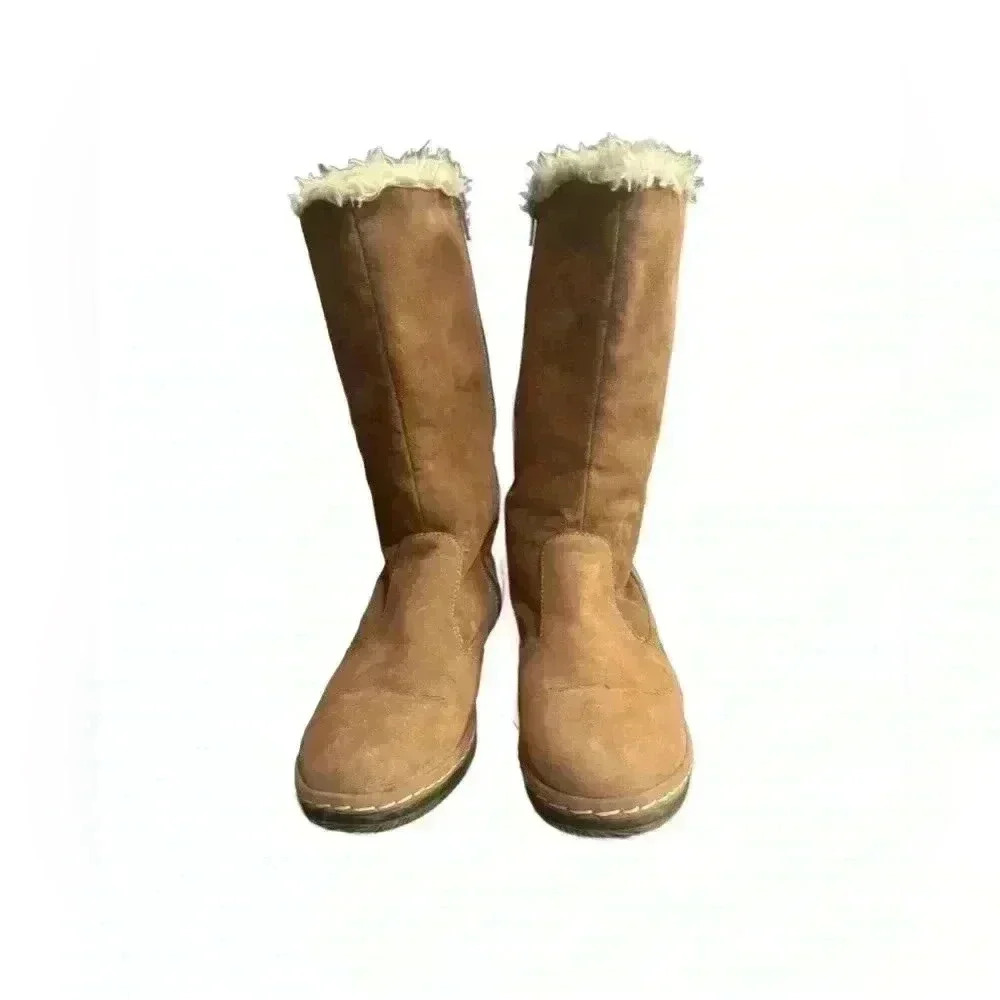 Kirsten Women’s Brown Calf Style Boots Zip Up Lace Size 7.5M